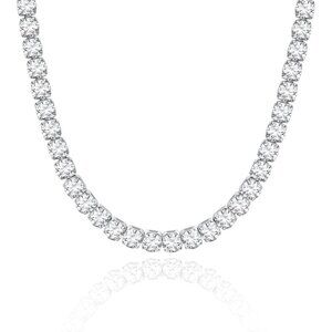 Cubic Zirconia Tennis Necklace for Women Silver Chain Choker Fashion Jewelry
